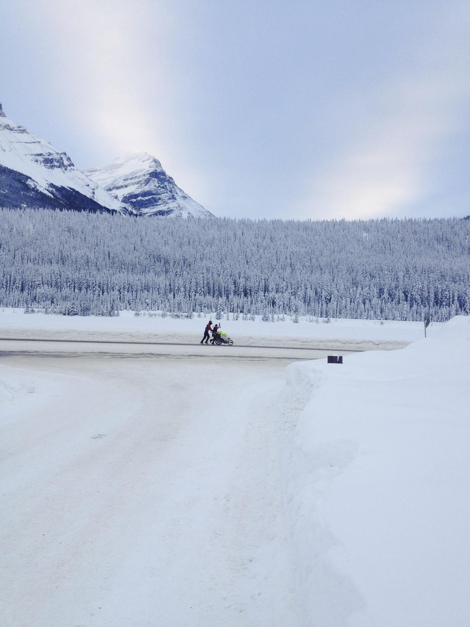 Jamie running through Canada