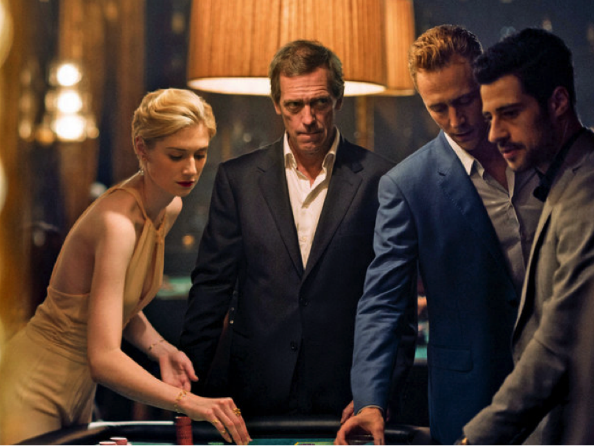 Hugh Laurie (centre left) and Tom Hiddleston star in the TV adaptation of the ‘The Night Manager’