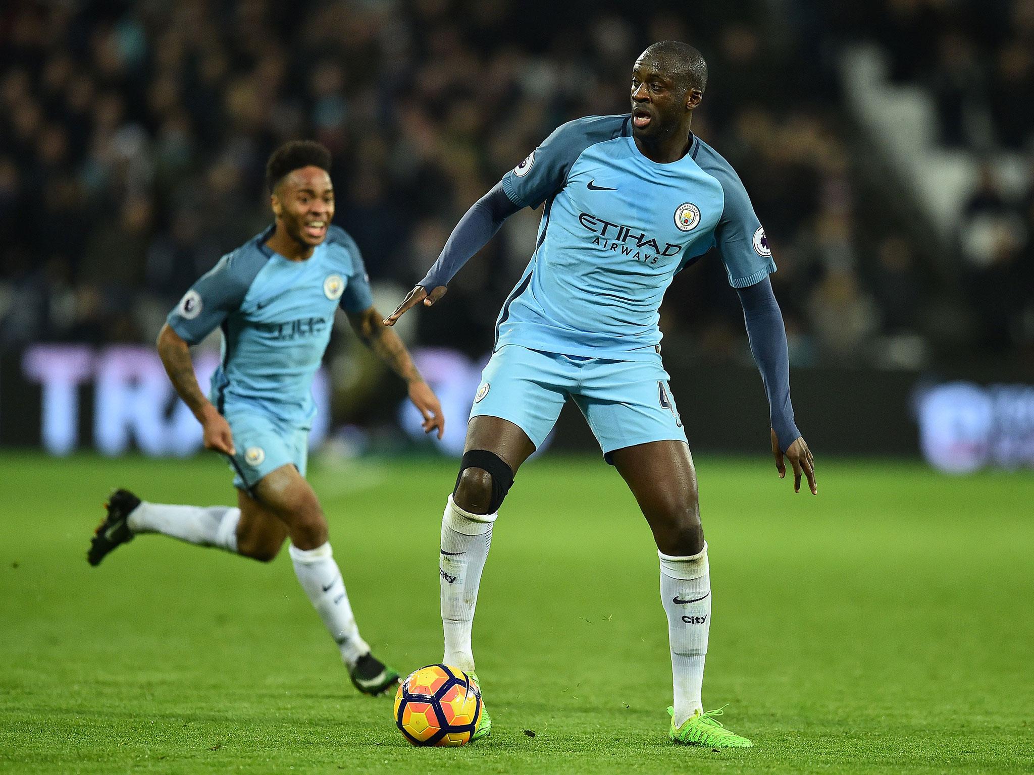 Toure in action for Pep Guardiola's side