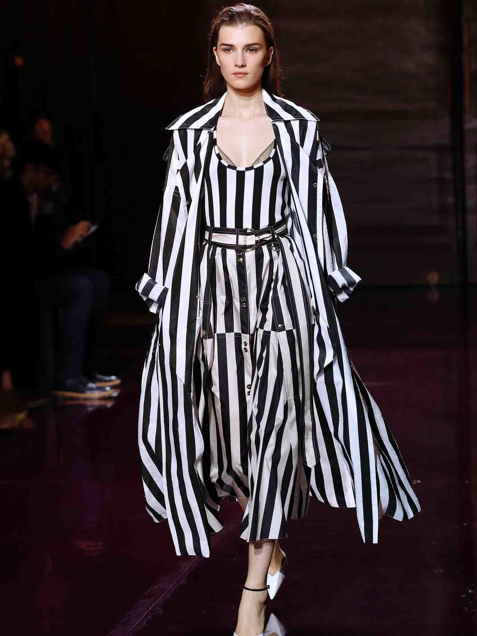 At Nina Ricci, the stripes were reworked countless ways (AFP/Getty)