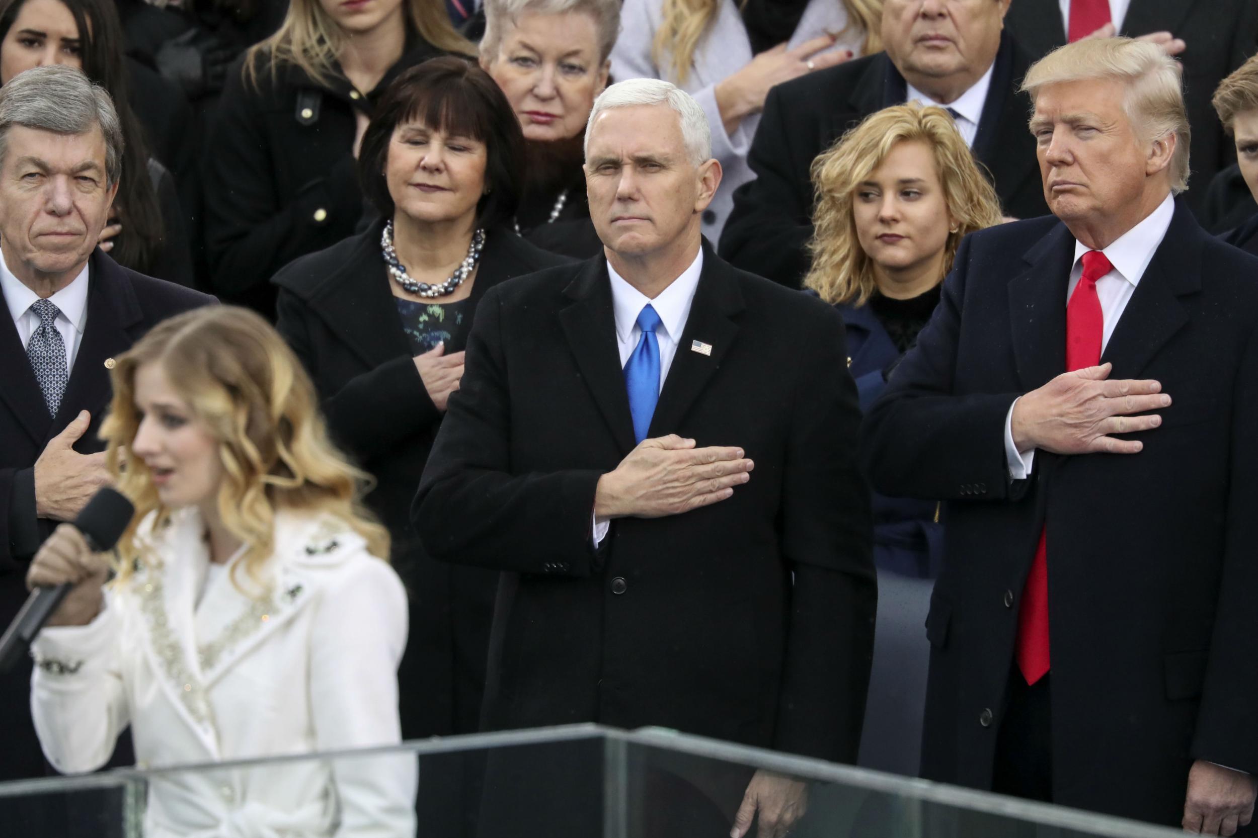 Ms Evancho sang 'The Star Spangled Banner' at the inauguration