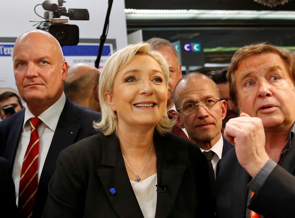 Marine Le Pen, French National Front (FN) political party leader and candidate for French 2017 presidential election, visits the Salon des Entrepreneurs in Paris