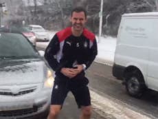 Falkirk captain forced to train on motorway amid Storm Doris chaos