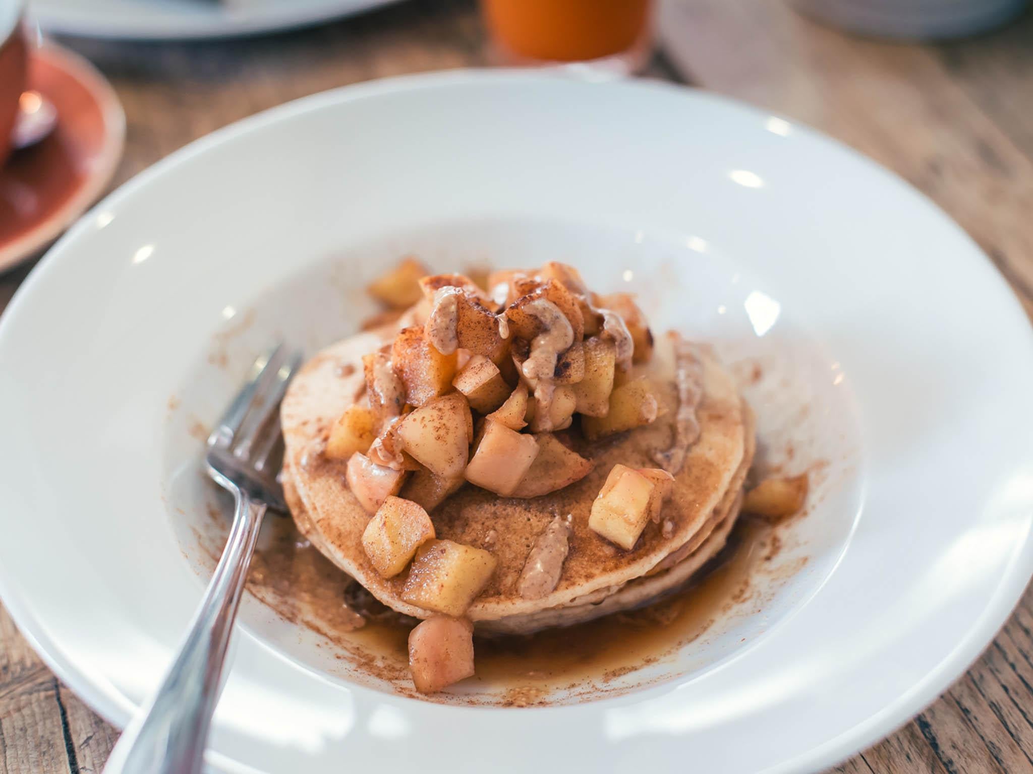 The pancakes are fluffy – something that is normally hard to achieve in vegan cooking