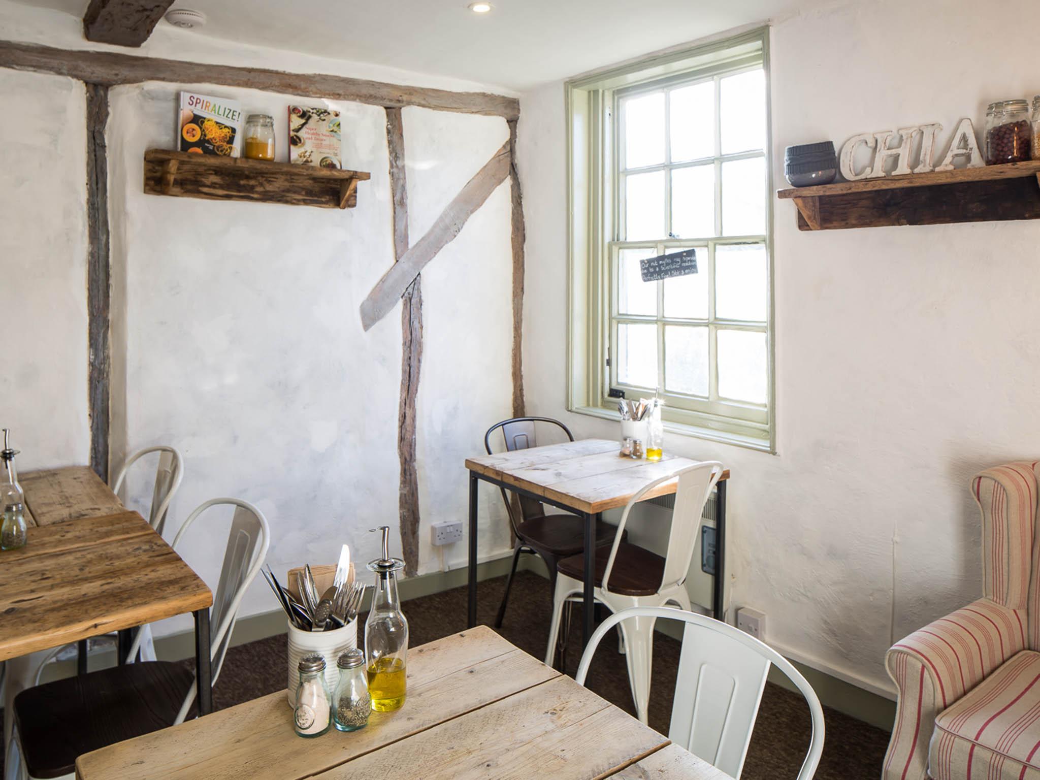 Inset wooden beams and country chic interiors make the Chai Cafe even more welcoming