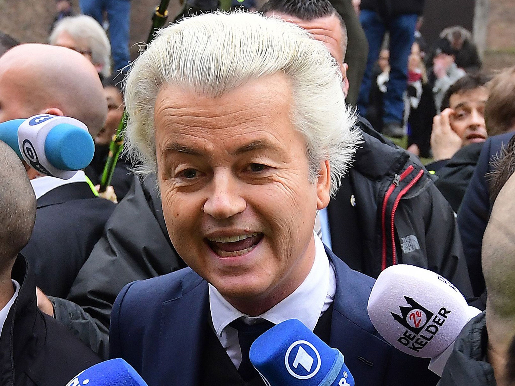 Geert Wilders launched the Party for Freedom's parliamentary election campaign in Spijkenisse, the Netherlands, on Saturday