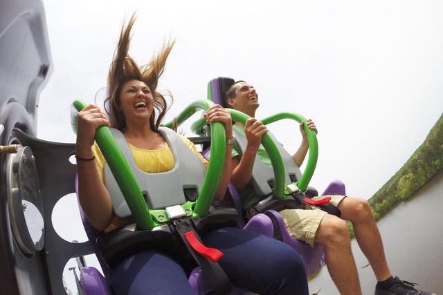 Six Flags' The Joker 4D ride will spin you around during the rollercoaster ride
