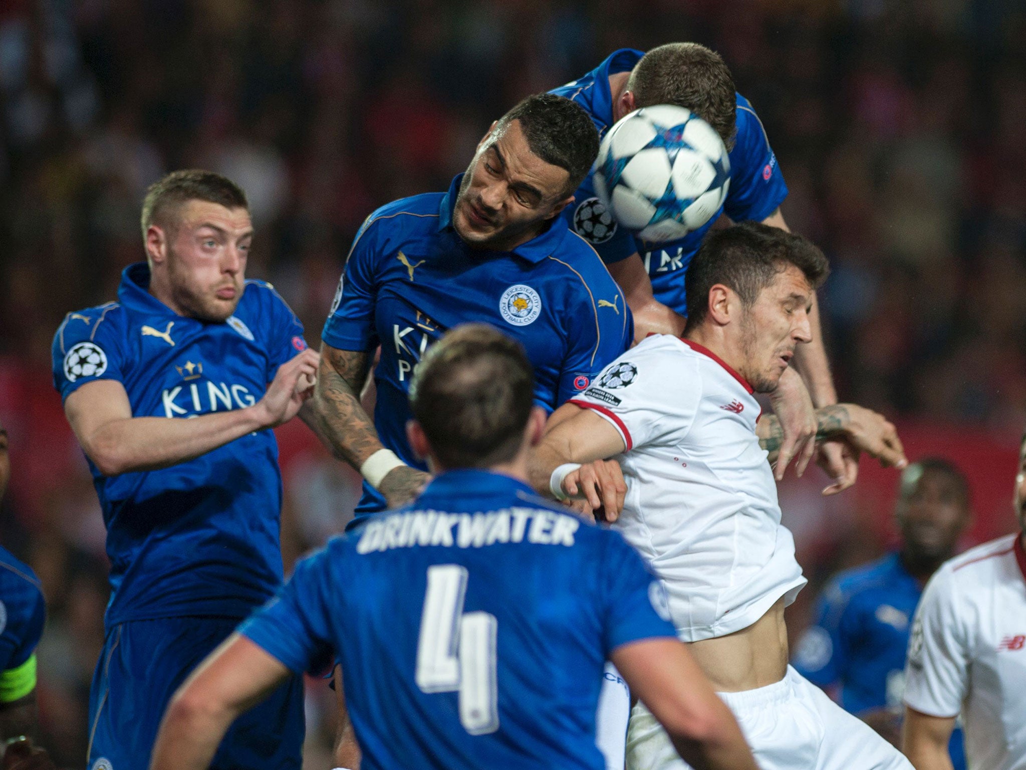 Simpson playing against Sevilla in the Champions League