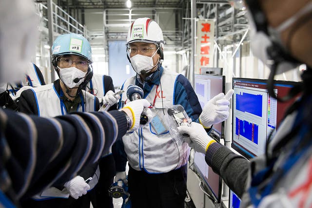 Tepco experts speak to the media at Fukushima