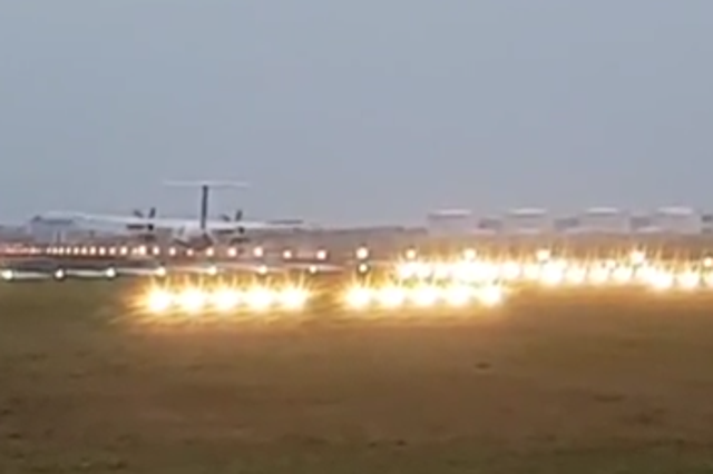 Footage shows the moment the aircraft crashed onto the runway at Amsterdam's Schipol airport