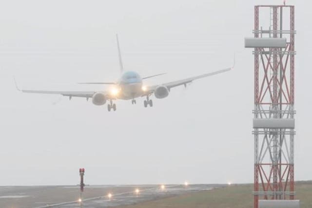 Planes battle to land at UK airports in alarming footage