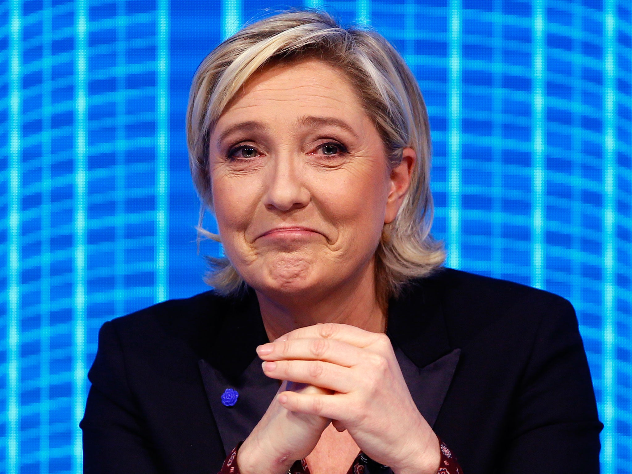 Marine Le Pen, French far-right 2017 presidential candidate of the Front National party, at a debate in Paris