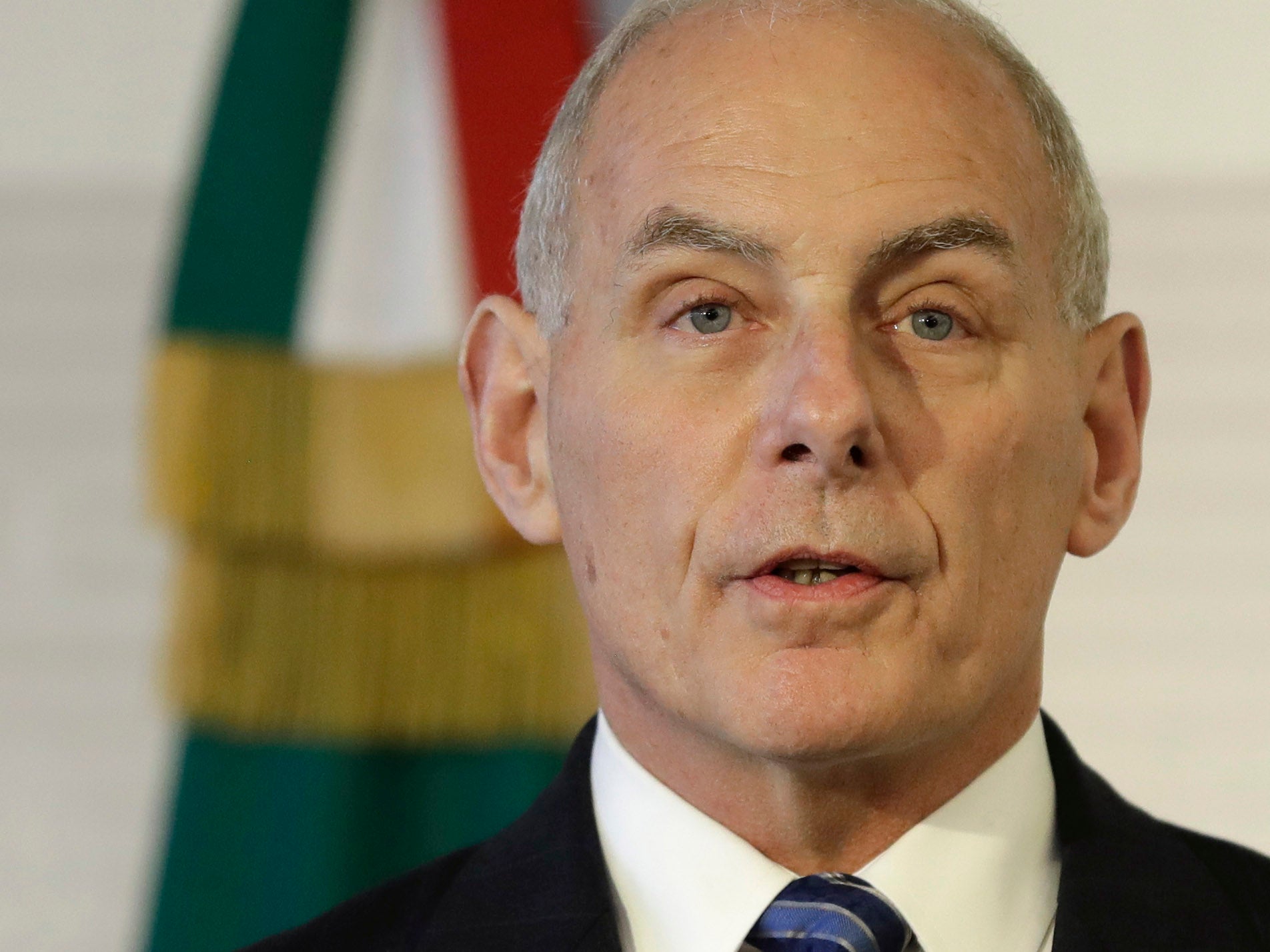 US Homeland Security Secretary John Kelly at a joint statement to the press by US and Mexican officials in Mexico City