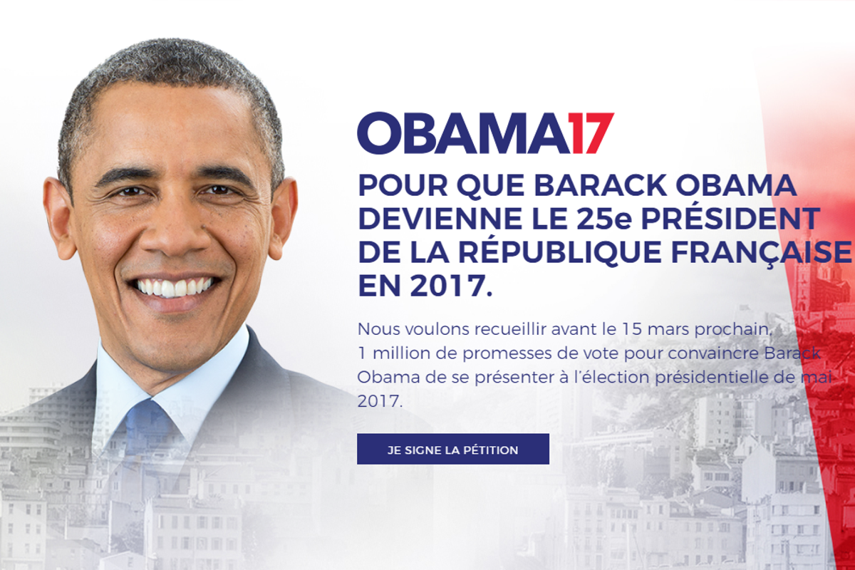 French voters call on Barack Obama to run in country's presidential election