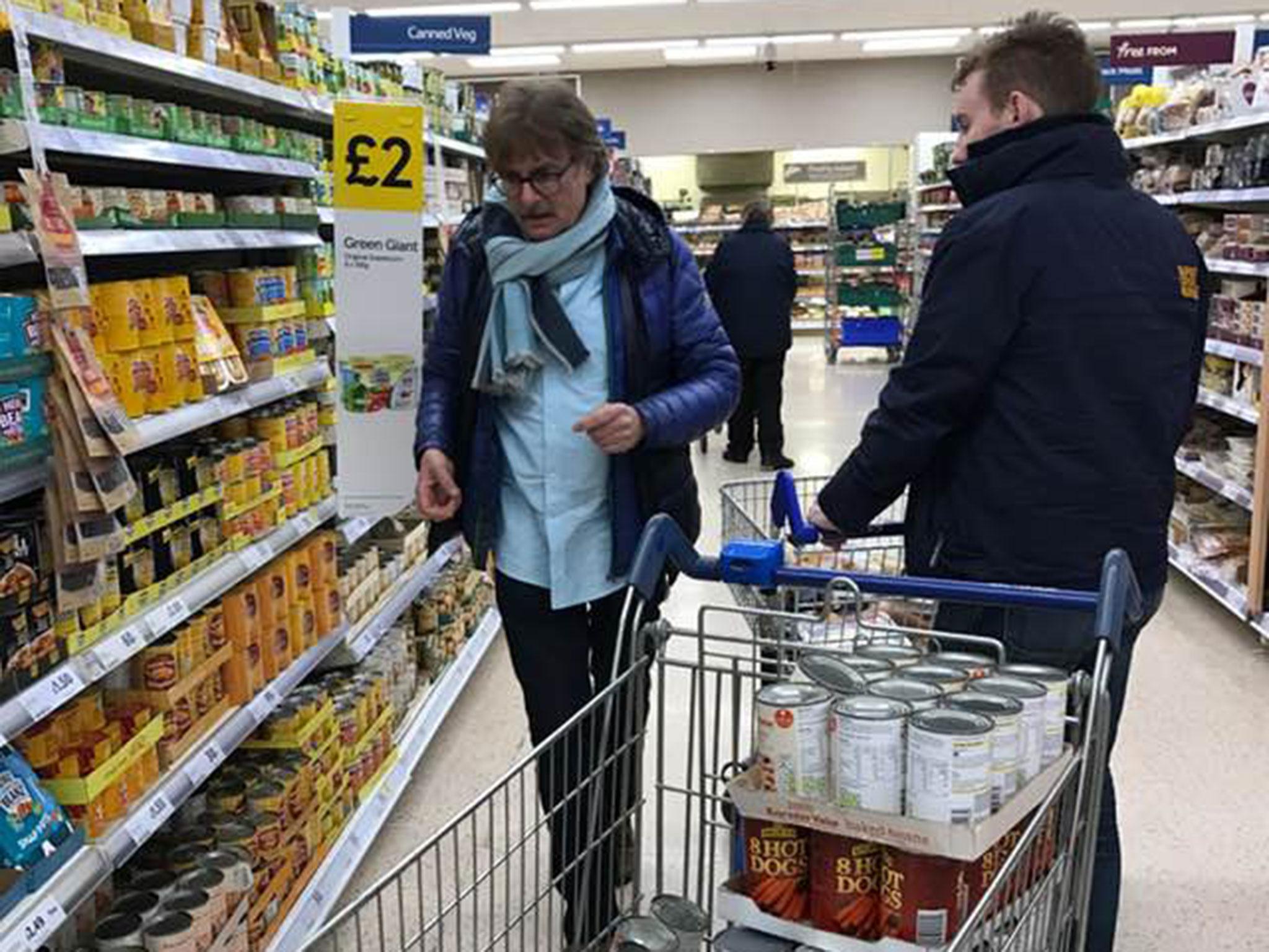 Peter Chamberlain and Michael Taub were confronted by supermarket workers in Brent as they tried to purchase tinned food
