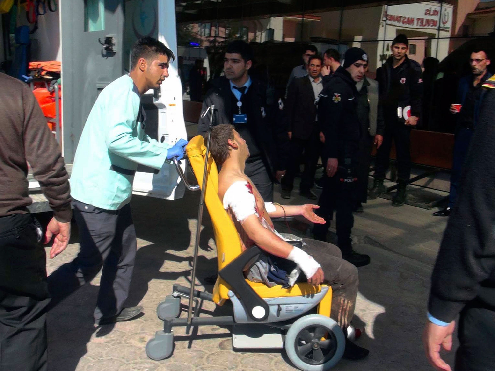 More than 40 victims were transferred over the Turkish border to be treated in a hospital in Kilis
