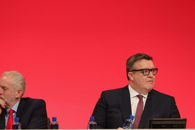 Tom Watson shares a platform with Jeremy Corbyn at Labour conference