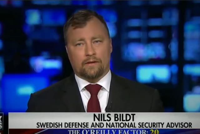 Nils Bildt appeared as a guest on the Fox News TV station was described as the ‘Swedish defense and national security advisor’