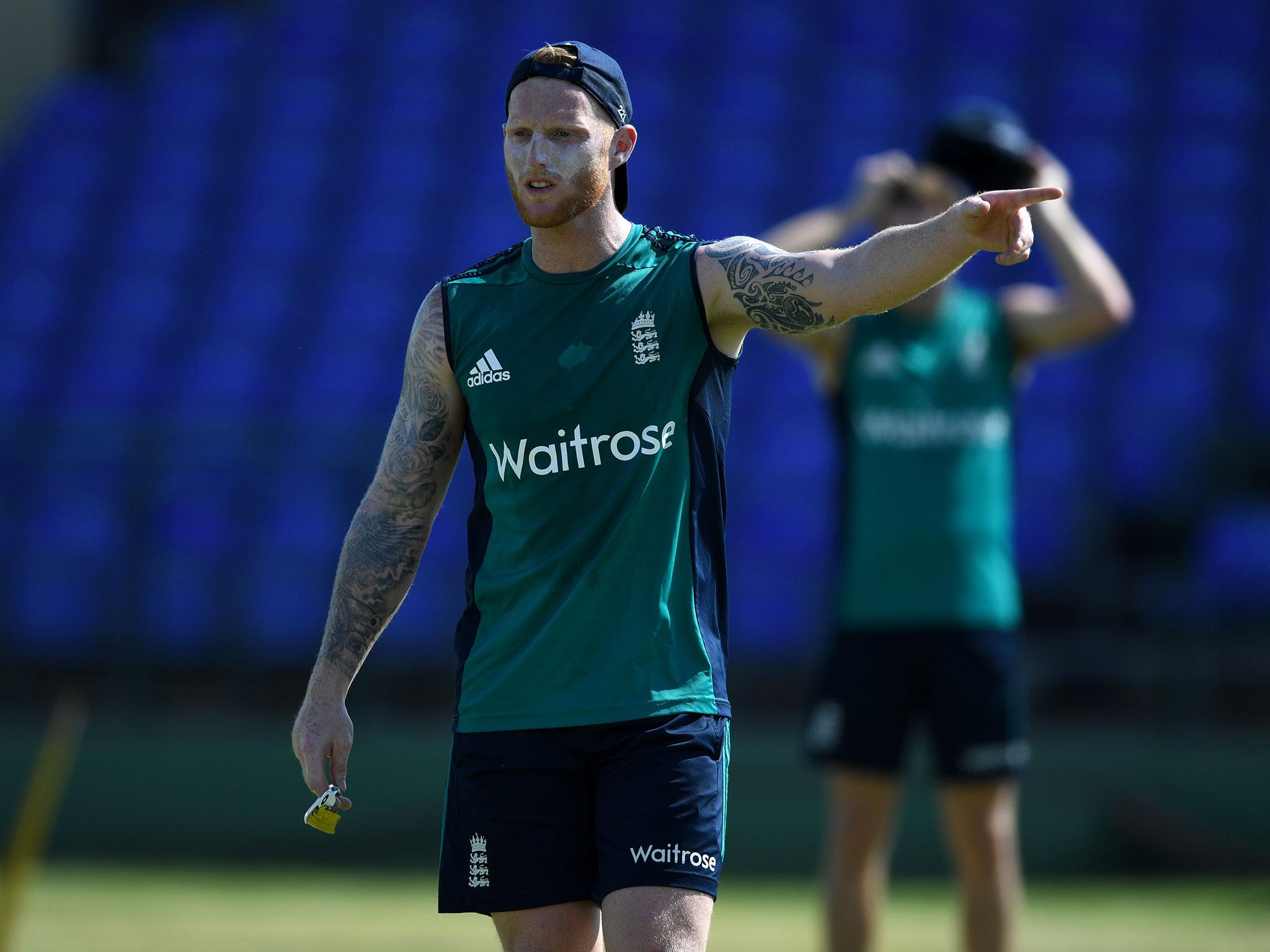 Stokes in training ahead of Saturday's match