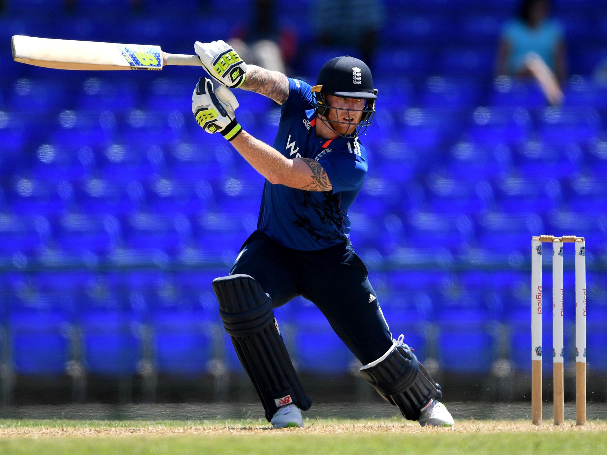 Stokes plays a shot during England's victory