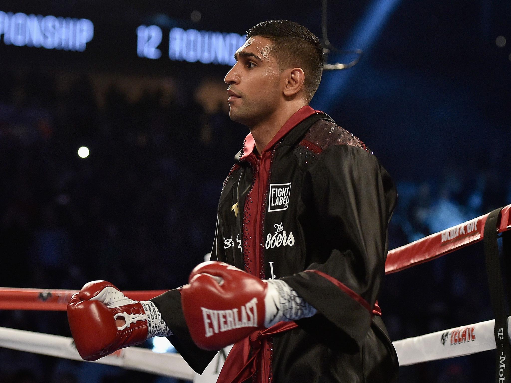 Khan prior to his middleweight title fight against Canelo Alvarez