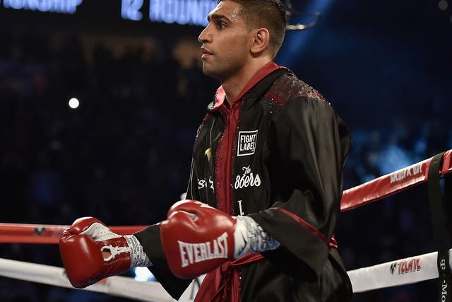 Khan prior to his middleweight title fight against Canelo Alvarez