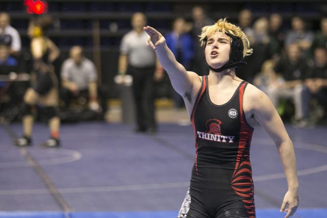 Mack Beggs at the weekend became the first trans person to win a Texas Class 6A girls’ wrestling state championship