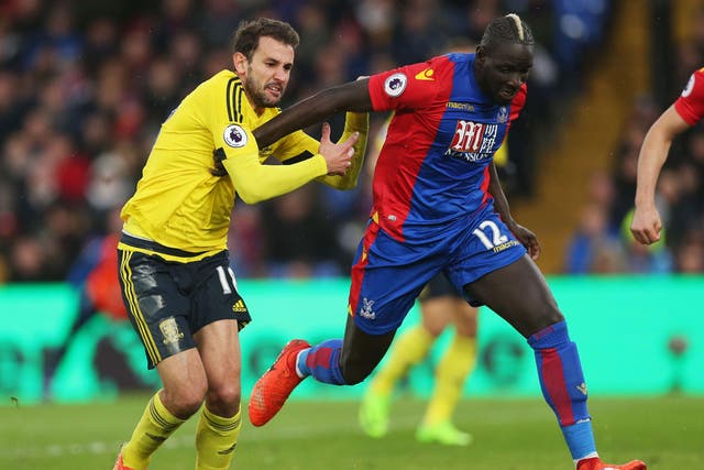 Mamadou Sakho in action for Crystal Palace against Middlesbrough