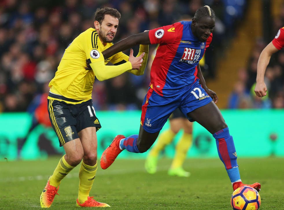 Mamadou Sakho in action for Crystal Palace against Middlesbrough