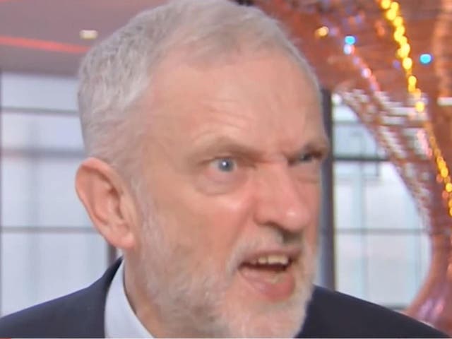 Jeremy Corbyn appears to become irritated at Sky News' line of questioning