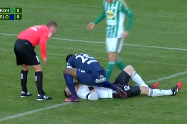 Francis Kone reacted quickly to prevent Martin Berkovec from swallowing his tongue