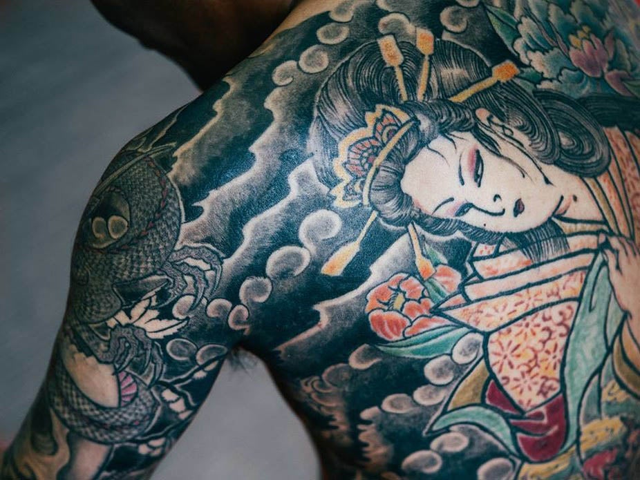 My Japanese tattoo left leg done by RayArt Tattoo Laguna Philippines   rirezumi