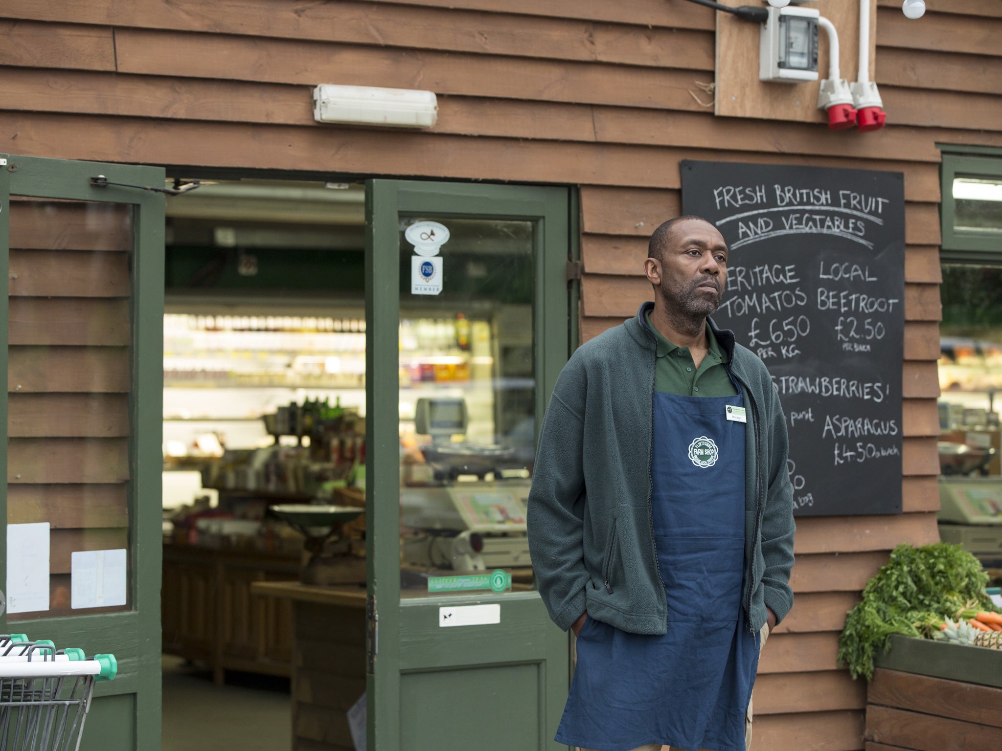 Sir Lenny Henry plays farm shop boss Ed Burnett