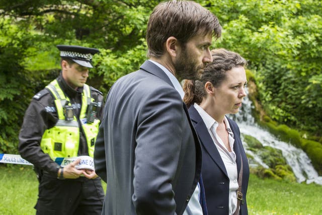 DI Alec Hardy (David Tennant) and DS Ellie Miller (Olivia Colman) working on the new case