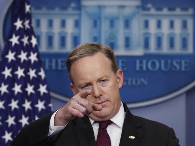 White House Press Secretary Sean Spicer speaks during a daily news briefing at the White House