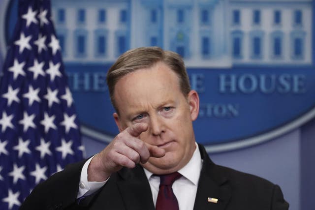 White House Press Secretary Sean Spicer speaks during a daily news briefing at the White House