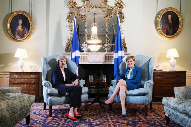 Theresa May with Nicola Sturgeon in Edinburgh in July 2016