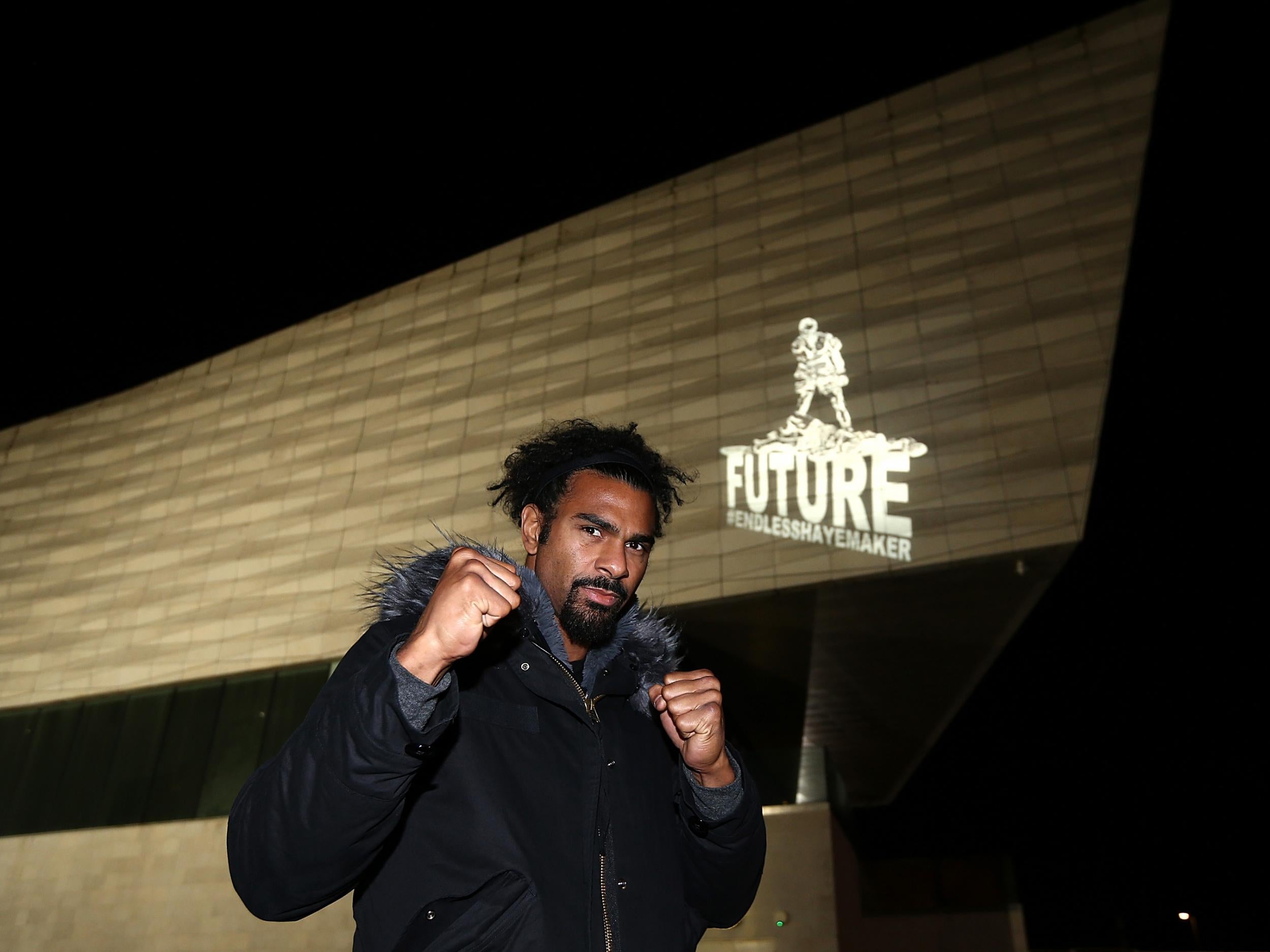 Haye later posed outside the Museum of Liverpool