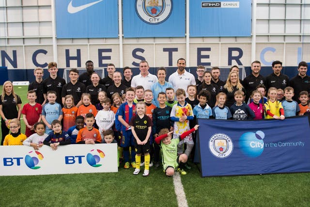 Apprentices spent launch day in Manchester with ambassadors Richard Dunne, Lucy Bronze and Rio Ferdinand