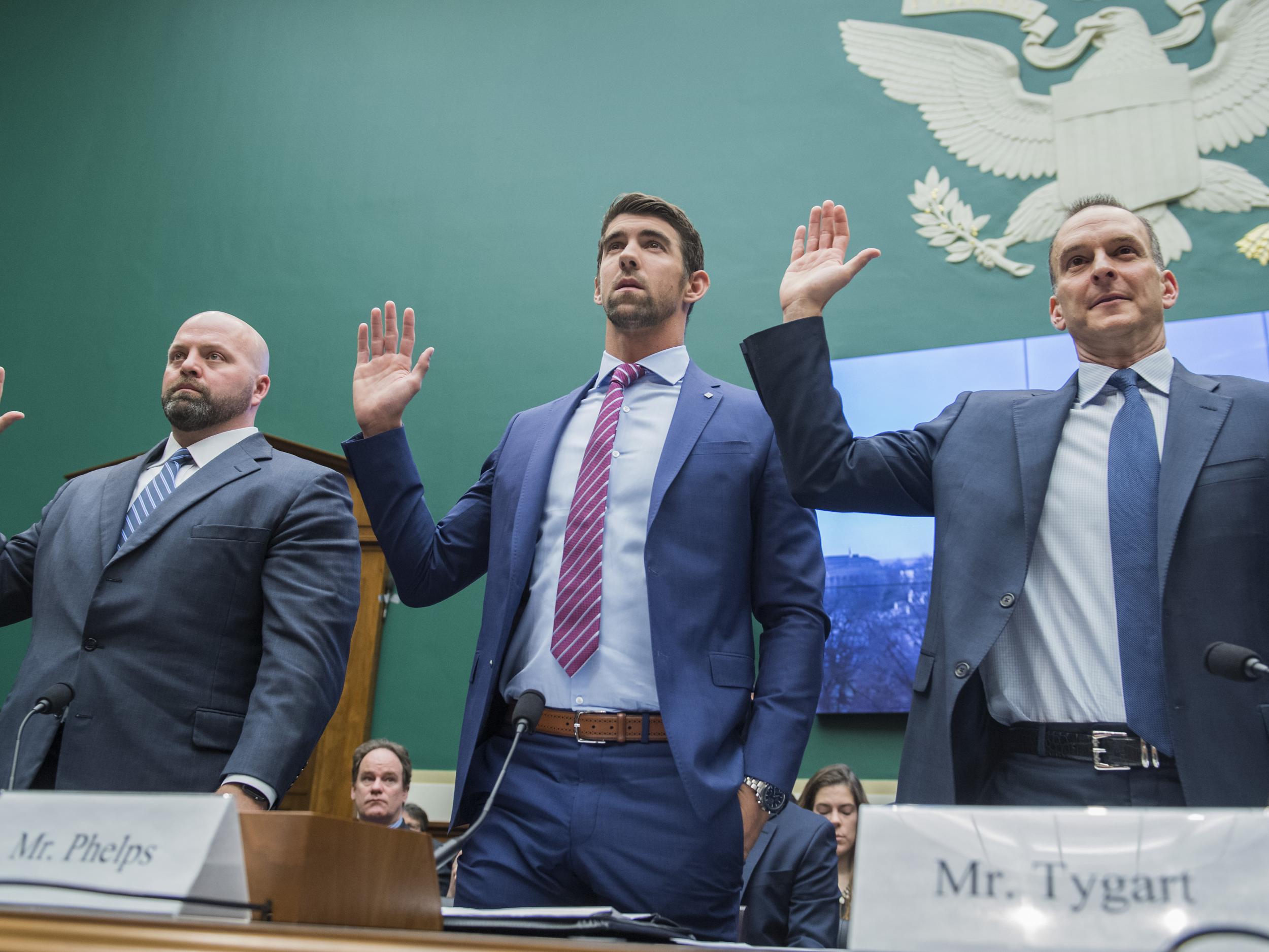 Phelps is sworn in during a Oversight and Investigations hearing