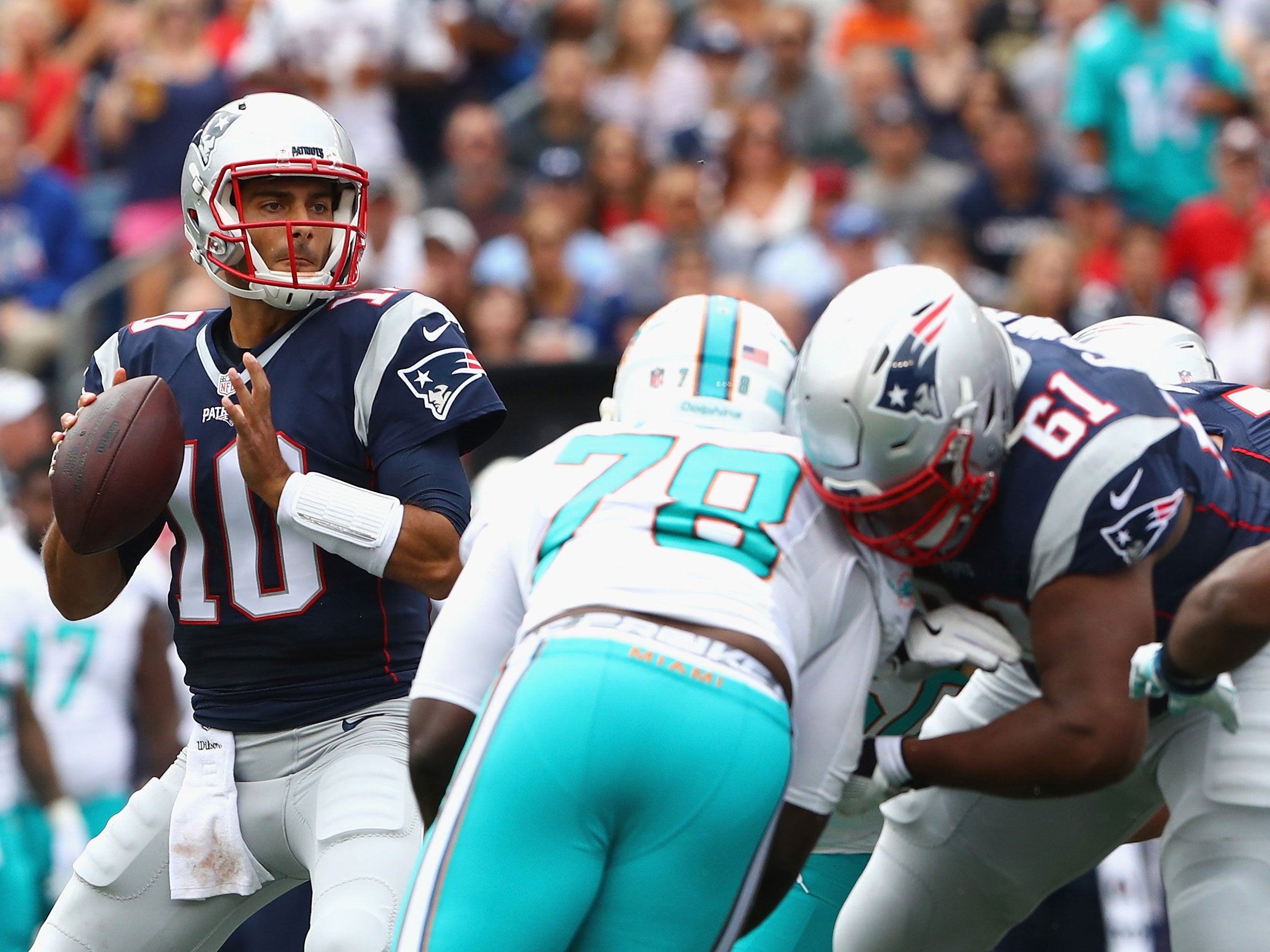 Jimmy Garoppolo started two games, winning both, for the Patriots in 2016