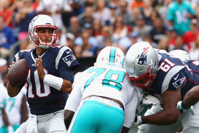 Jimmy Garoppolo started two games, winning both, for the Patriots in 2016