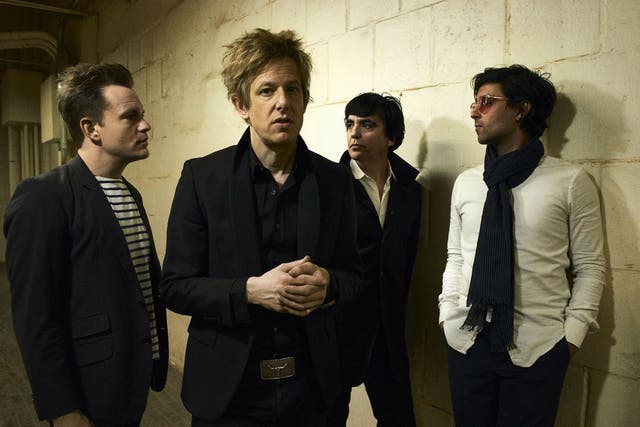 Spoon, which includes, from left to right, Rob Pope (Bass), Britt Daniel (vocals, guitar), Jim Eno (drums), Alex Fischel (Keys and Guitar), was named the most acclaimed band of the decade in 2010 by Metacritic