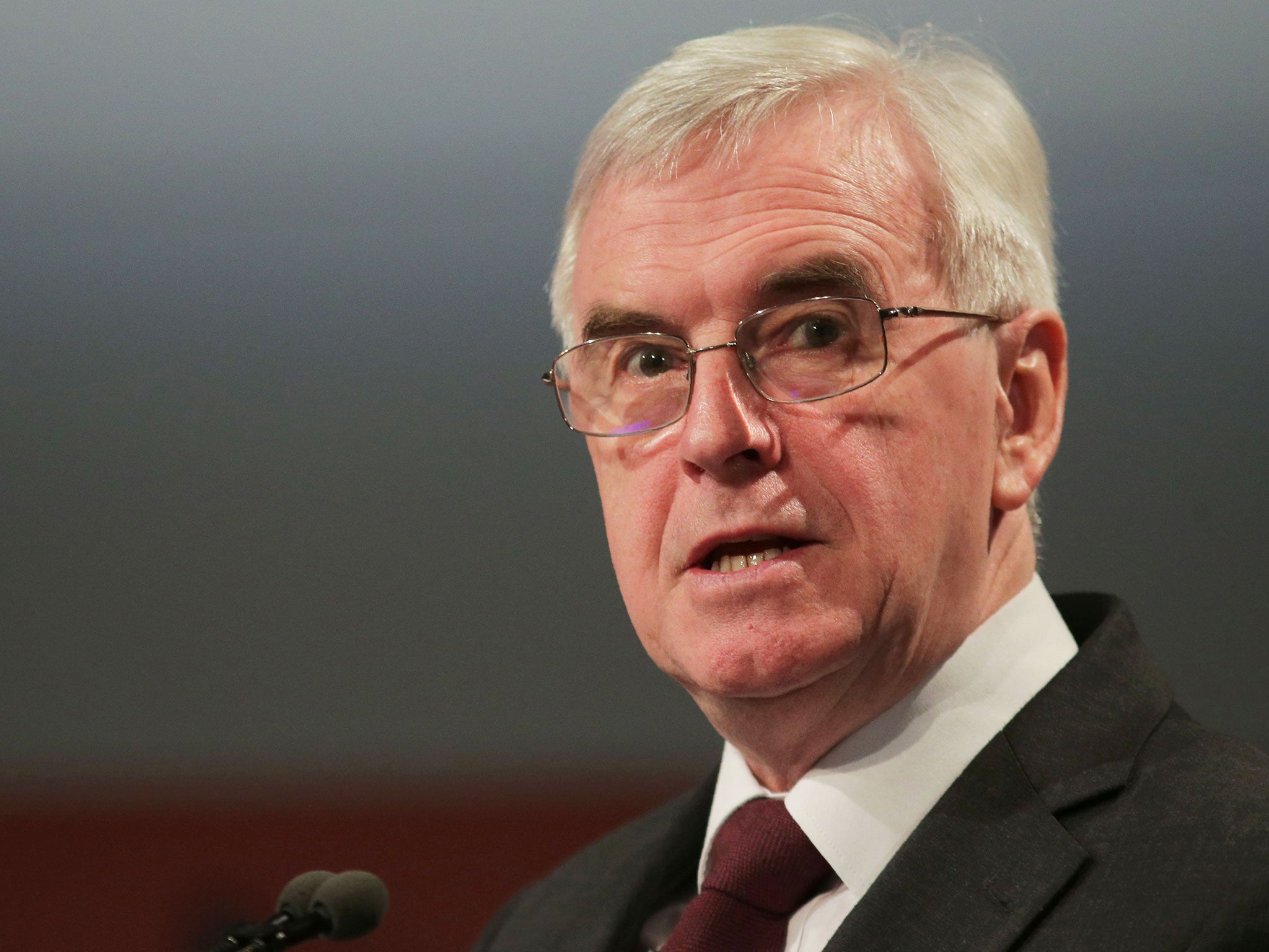 Shadow Chancellor of the Exchequer John McDonnell speaks at the British Chambers of Commerce conference in London