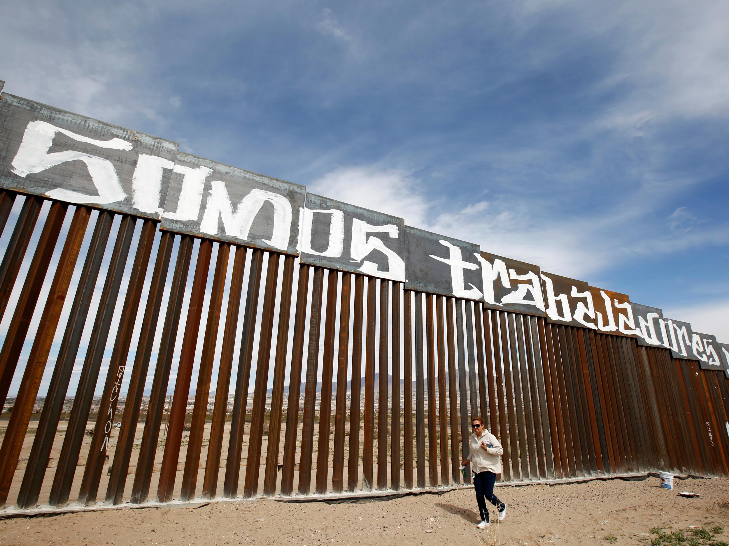 The US-Mexico border wall between Ciudad Juarez and New Mexico