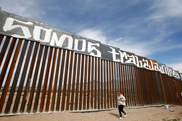 The US-Mexico border wall between Ciudad Juarez and New Mexico