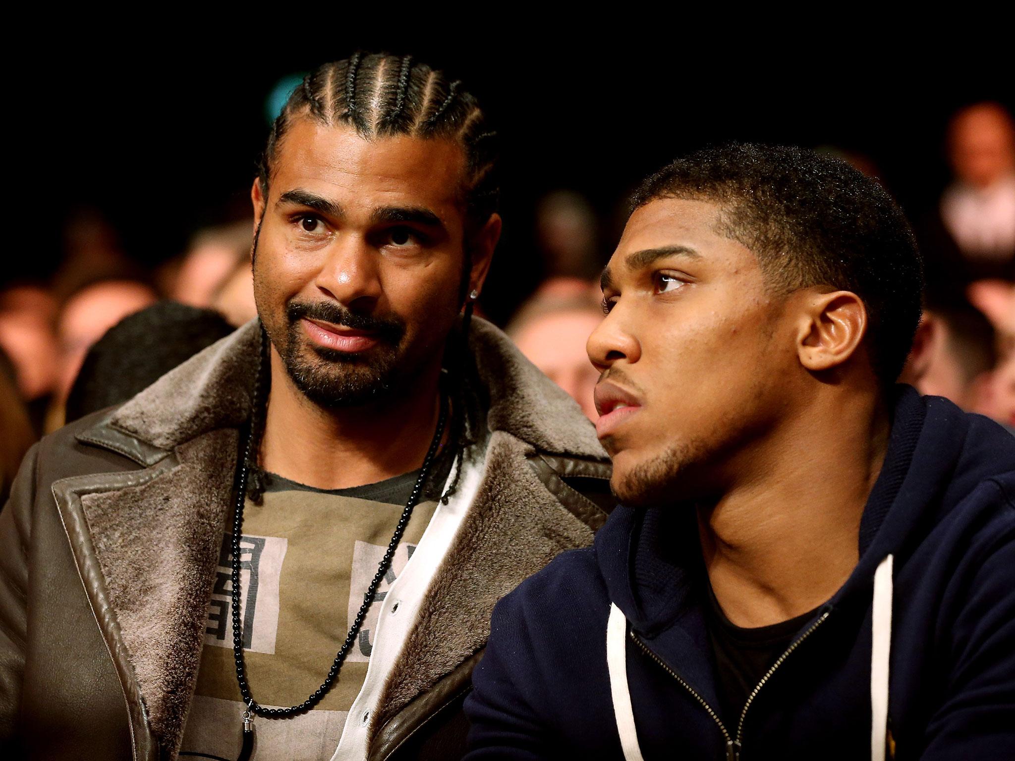 Anthony Joshua wants to see Tony Bellew 'put a sock in David Haye's mouth'