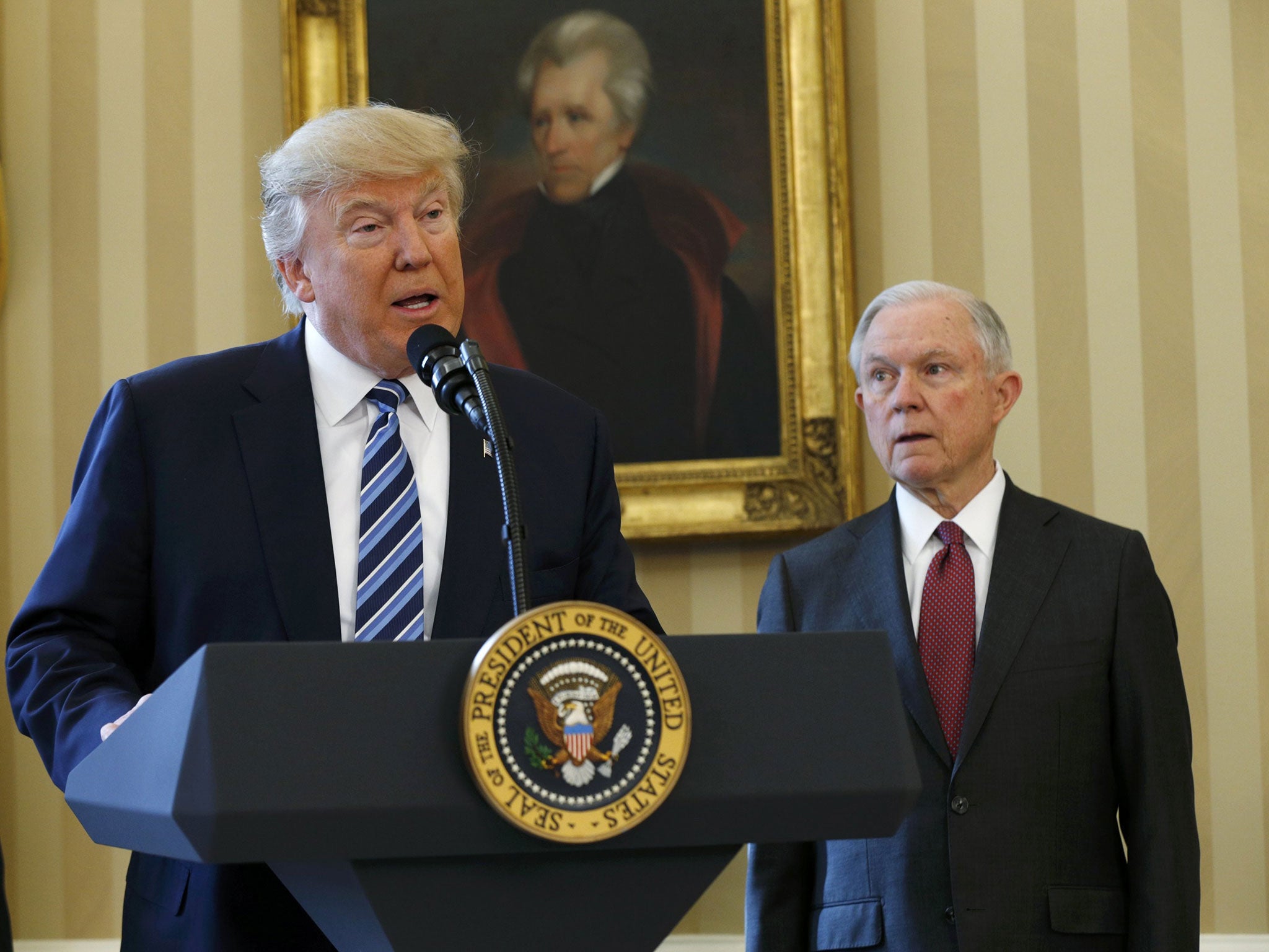The most serious of the claims maintains that the US President’s new Attorney General, Jeff Sessions, met twice with the Russian ambassador during the 2016 election