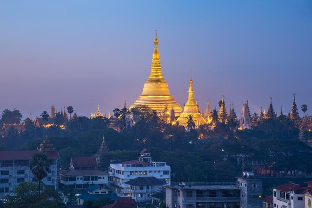 Yangon’s most famous sight is the golden Shwedagon Pagoda