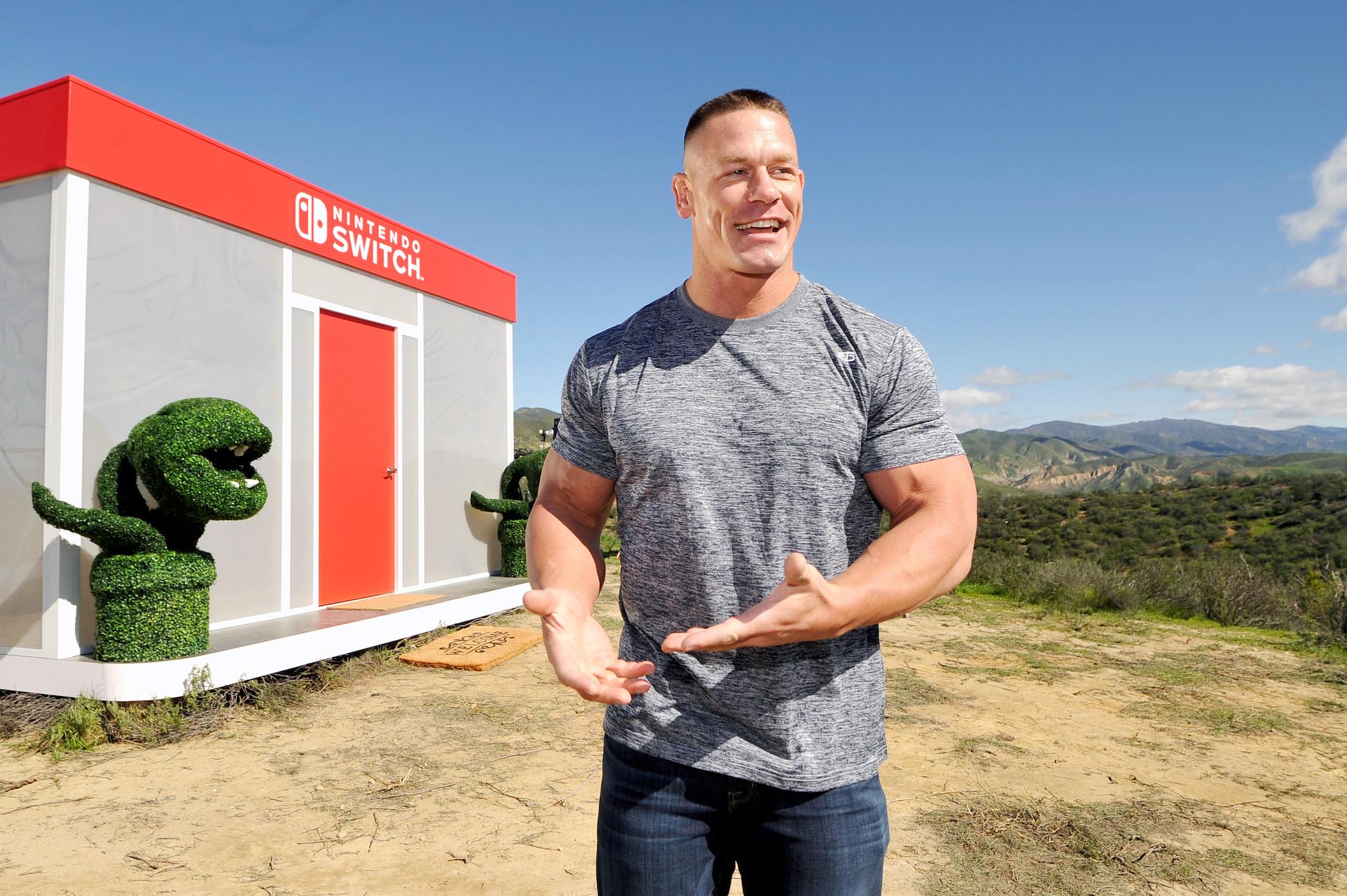 John Cena, WWE Superstar, hosts Nintendo Switch in Unexpected Places for the Nintendo Switch system on February 23, 2017